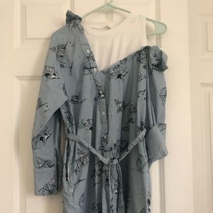 Maje Printed Popover Shirt Dress size 0